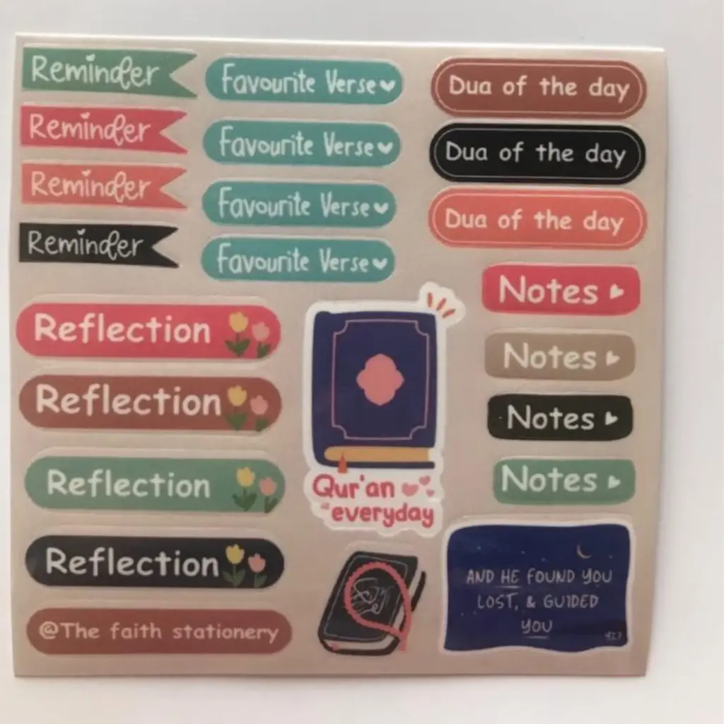 Quran journaling sticker sheet
